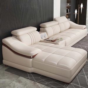 L Shape First Layer Cowhide Leather Sofa