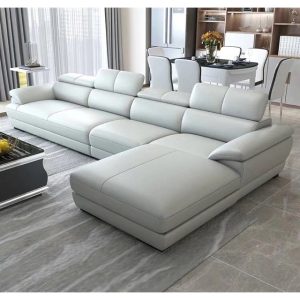 L Shape First Layer Cowhide Leather Sofa
