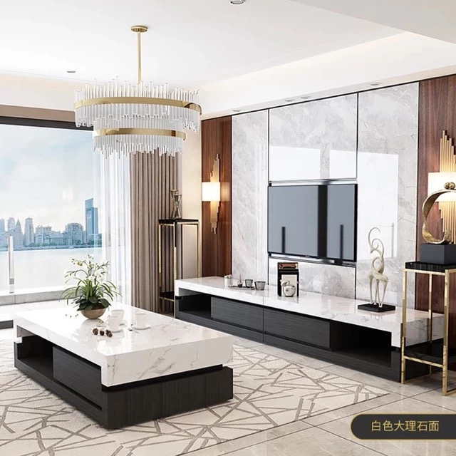 Marble Small Table & Marble Television Cabinet - Image 2