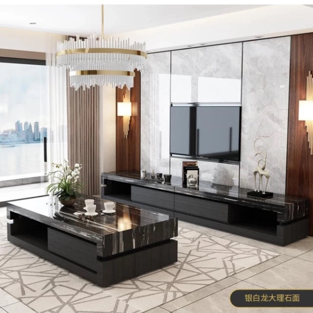 Marble Small Table & Marble Television Cabinet - Image 3