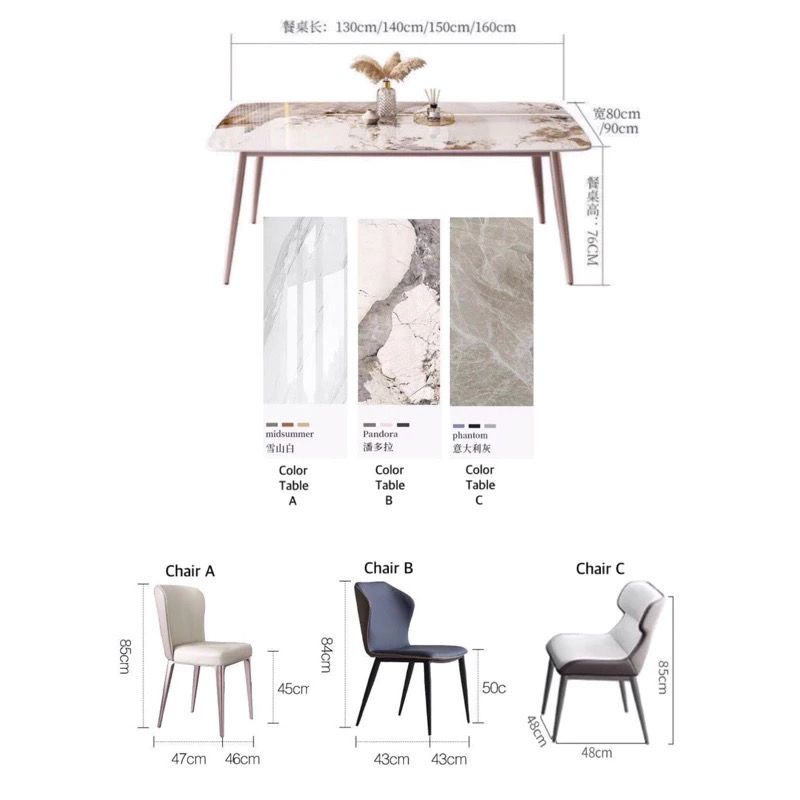 Luxury Style Slate Dining Table and 4 Chairs & 6 Chairs - Image 9