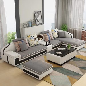L Shape & U Shape Washable Fabric & Leather Sofa