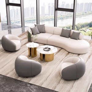 Curved Leather Fashion Sofa