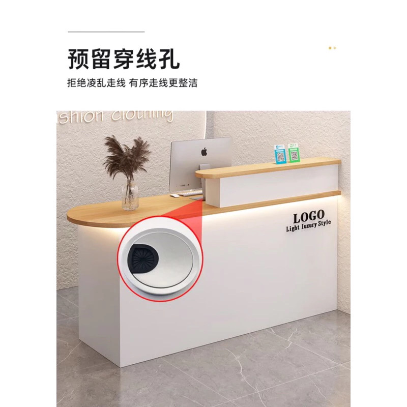Modern Reception Desk with Atmosphere Light - Image 7