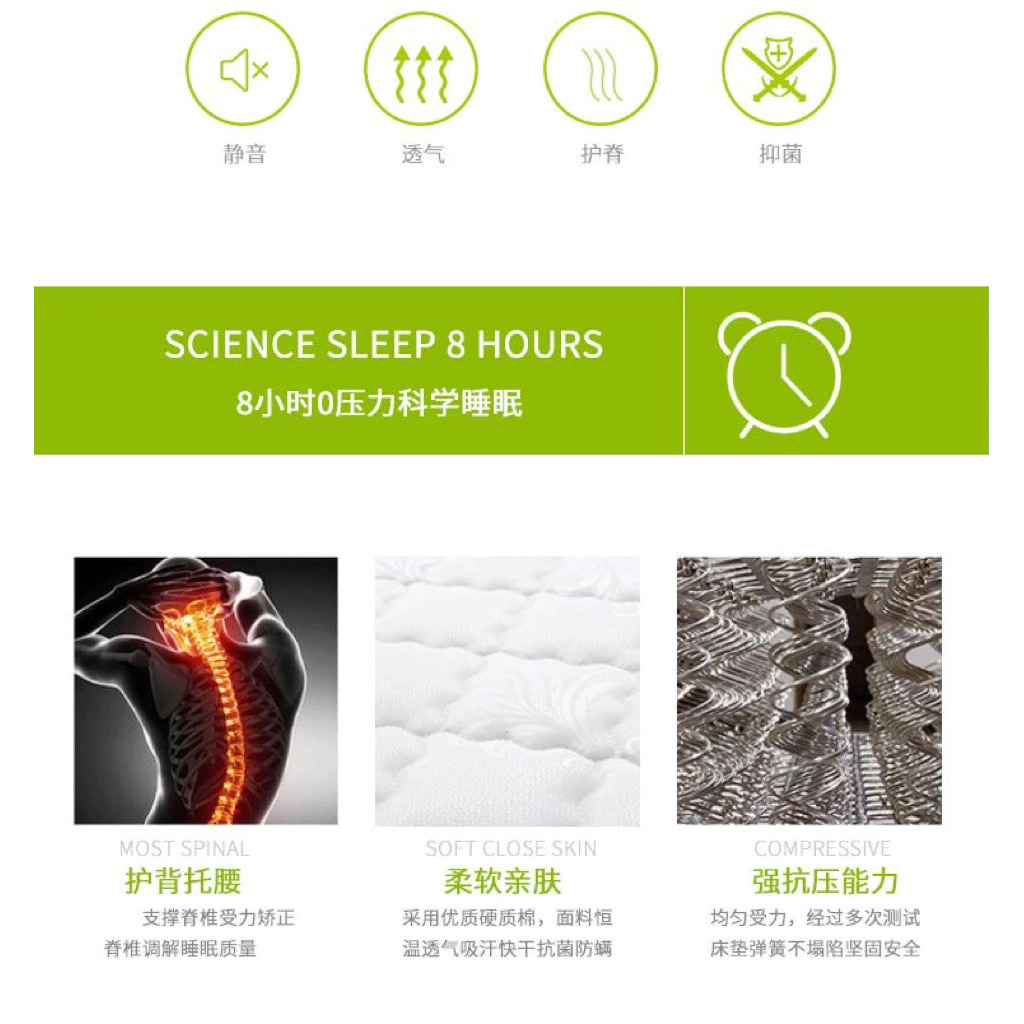 Round Shape Tencel Stainless Steel Spring Latex Mattress - Image 8