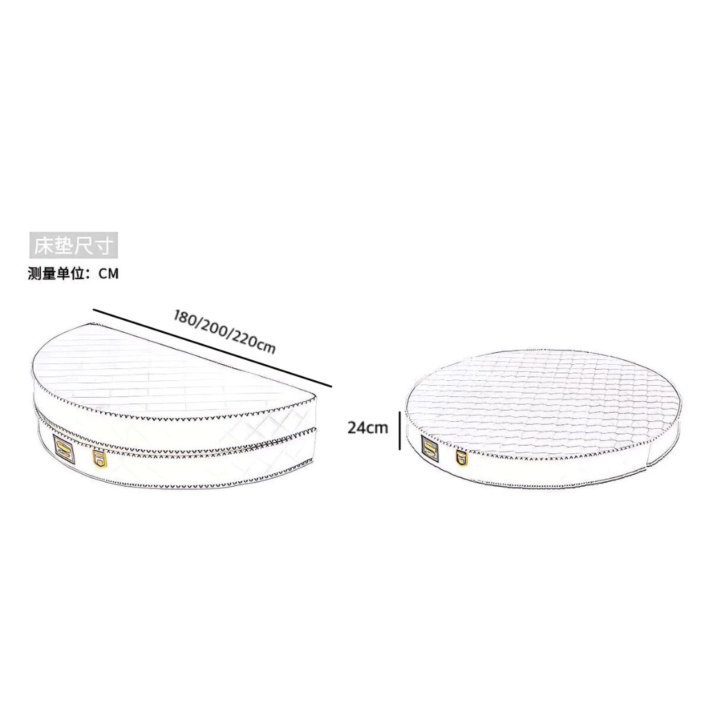 Round Shape Tencel Stainless Steel Spring Latex Mattress - Image 9
