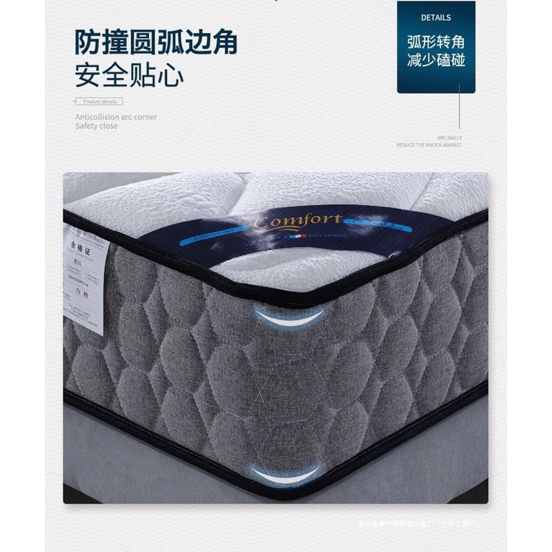 Tencel Stainless Steel Spring Latex Mattress - Image 7